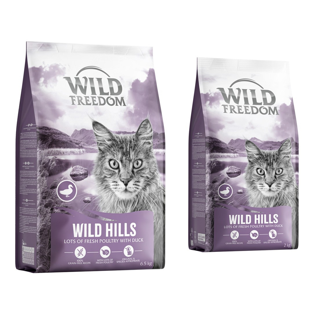 2 kg gratis! 8, 5 kg Wild Freedom Adult - getreidefreie Rezeptur - "Wild Hills" mit Ente von Wild Freedom