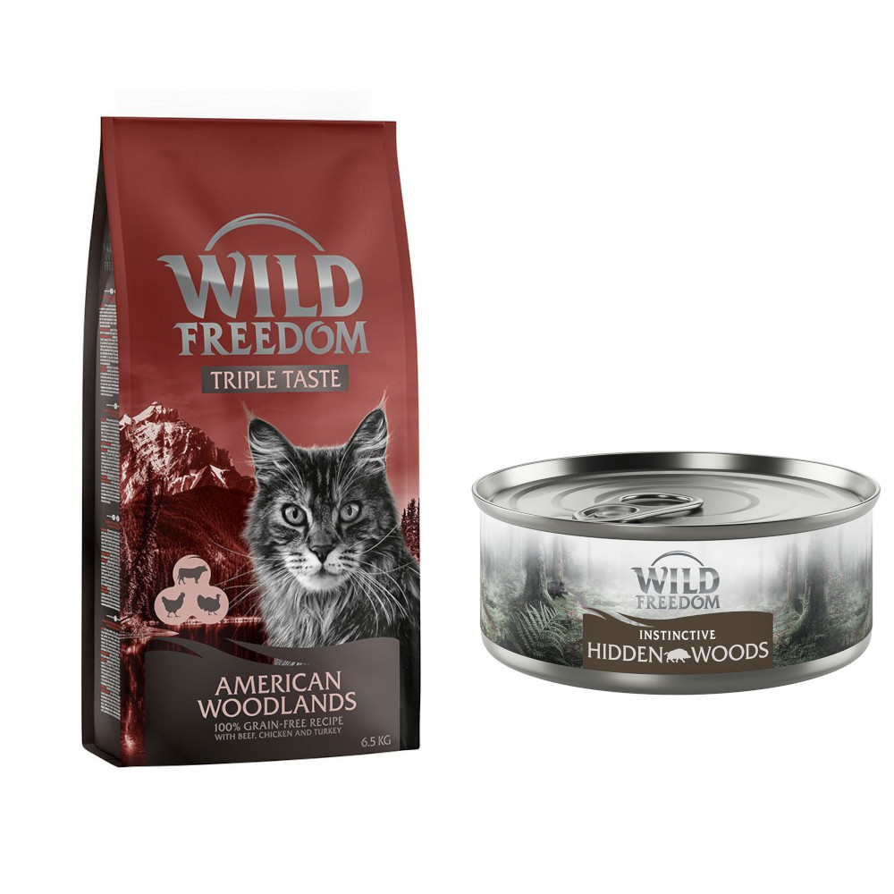 6,5 kg Wild Freedom + 6 x 70 g "Instinctive" Nassfutter gratis! - American Woodlands - Rind, Huhn & Truthahn + 6 x 70 g Wildschwein 6,5 kg Wild Freedom + 6 x 70 g "Instinctive" Nassfutter gratis! - American Woodlands - Rind, Huhn & Truthahn + 6 x 70 g Wildschwein von Wild Freedom