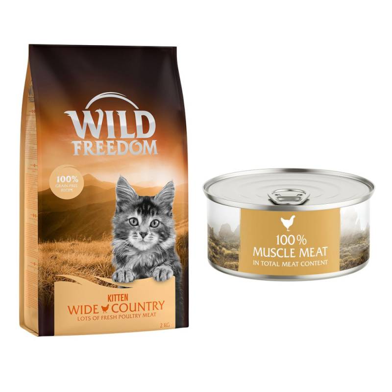 6,5 kg Wild Freedom + 6 x 70 g "Instinctive" Nassfutter gratis! - Kitten: Wide Country - Geflügel + 6 x 70 g Huhn von Wild Freedom