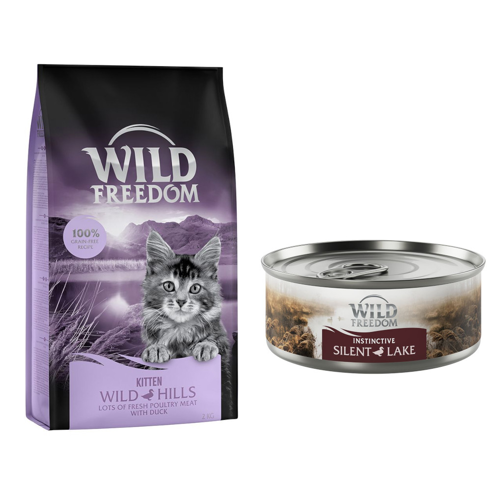 6,5 kg Wild Freedom + 6 x 70 g "Instinctive" Nassfutter gratis! - Kitten: Wild Hills - Ente + 6 x 70 g Ente 6,5 kg Wild Freedom + 6 x 70 g "Instinctive" Nassfutter gratis! - Kitten: Wild Hills - Ente + 6 x 70 g Ente von Wild Freedom