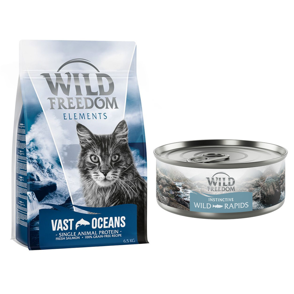 6,5 kg Wild Freedom + 6 x 70 g "Instinctive" Nassfutter gratis! - Vast Oceans - Lachs (Single Meat) + 6 x 70 g Lachs von Wild Freedom