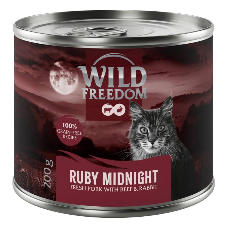 6 x 200 g / 400 g Wild Freedom Adult Red Meat zum Probierpreis! - 6 x 200 g Ruby Midnight - Schwein, Rind & Kaninchen von Wild Freedom