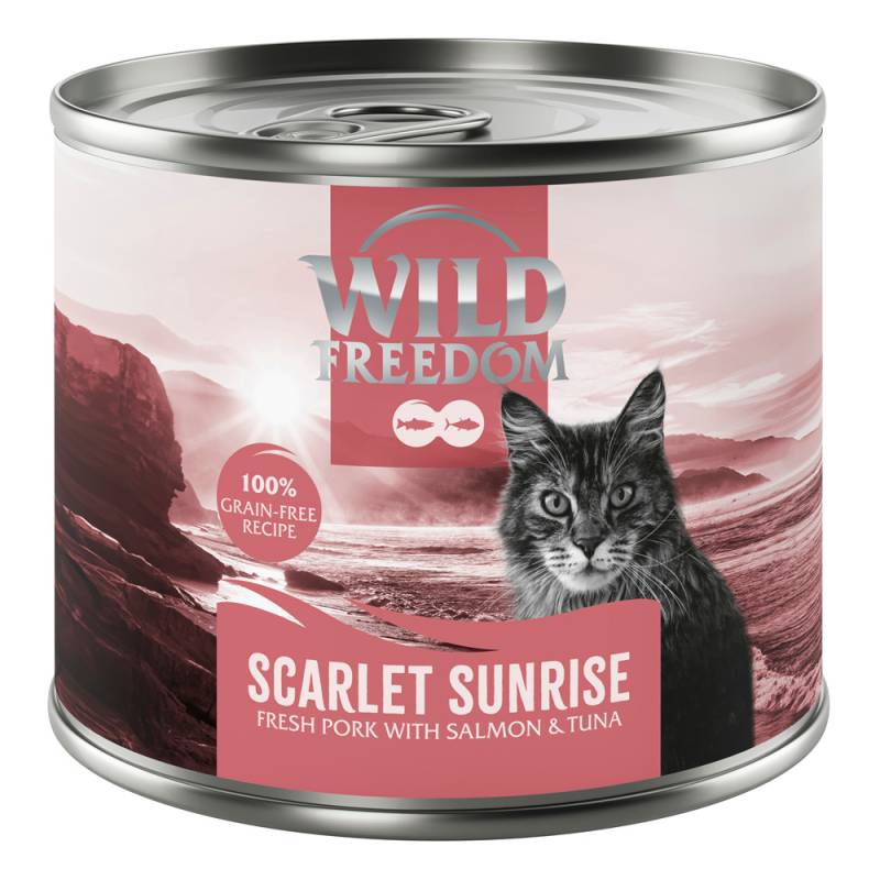 6 x 200 g / 400 g Wild Freedom Adult Red Meat zum Probierpreis! - 6 x 200 g Scarlet Sunrise - Schwein, Lachs & Thunfisch von Wild Freedom
