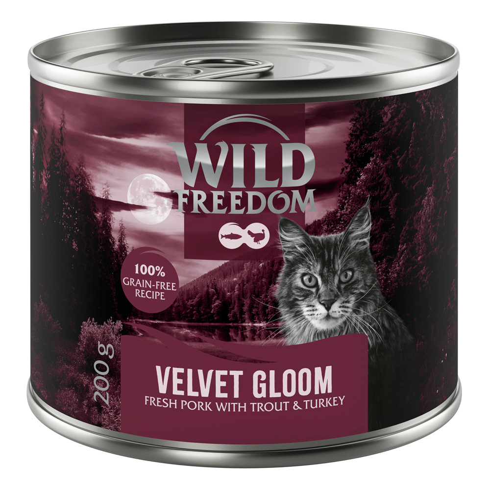 6 x 200 g / 400 g Wild Freedom Adult Red Meat zum Probierpreis! - 6 x 200 g Velvet Gloom - Schwein, Truthahn & Forelle 6 x 200 g / 400 g Wild Freedom Adult Red Meat zum Probierpreis! - 6 x 200 g Velvet Gloom - Schwein, Truthahn & Forelle von Wild Freedom