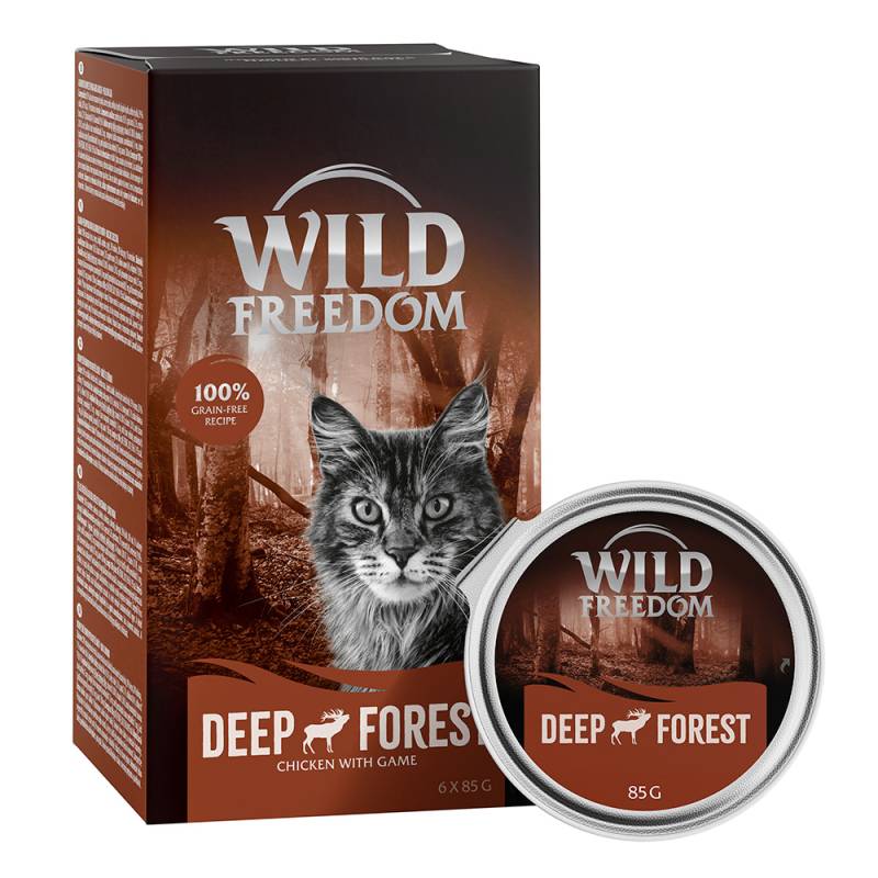 6 x 85 g Wild Freedom Adult Schale zum Sonderpreis! -  Deep Forest - Wild & Huhn von Wild Freedom