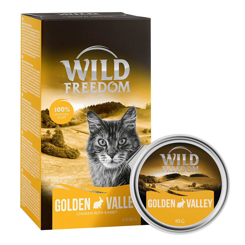 6 x 85 g Wild Freedom Adult Schale zum Sonderpreis! - Golden Valley - Kaninchen & Huhn von Wild Freedom