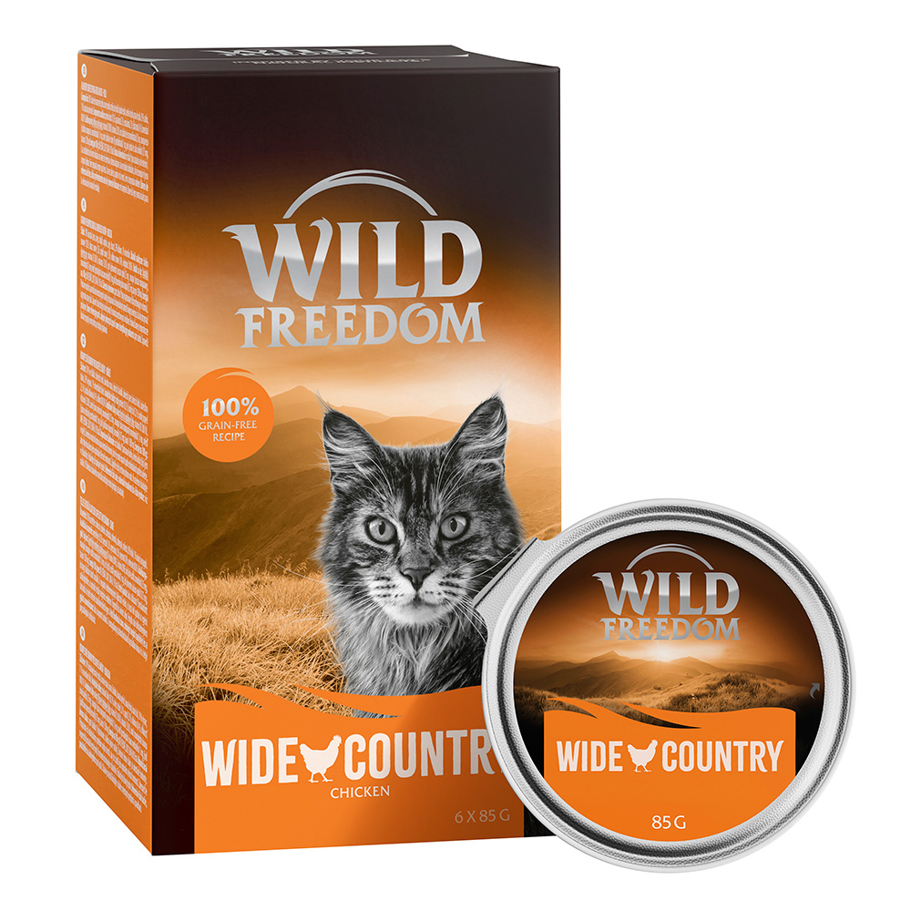 6 x 85 g Wild Freedom Adult Schale zum Sonderpreis! - Wide Country - Huhn pur von Wild Freedom