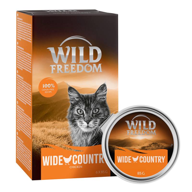 6 x 85 g Wild Freedom Adult Schale zum Sonderpreis! - Wide Country - Huhn pur von Wild Freedom