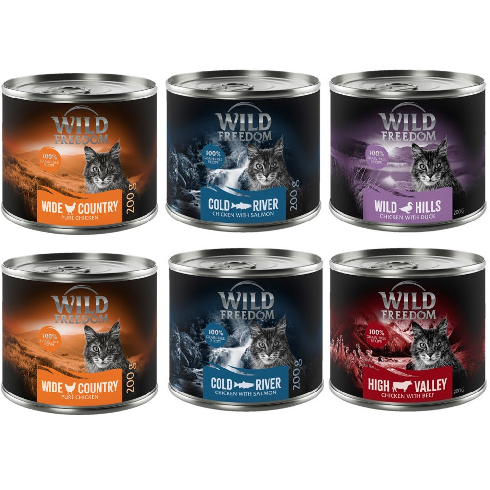 Sparpaket Wild Freedom Adult 24 x 200 g - Mixpaket 2 (4 Sorten) von Wild Freedom