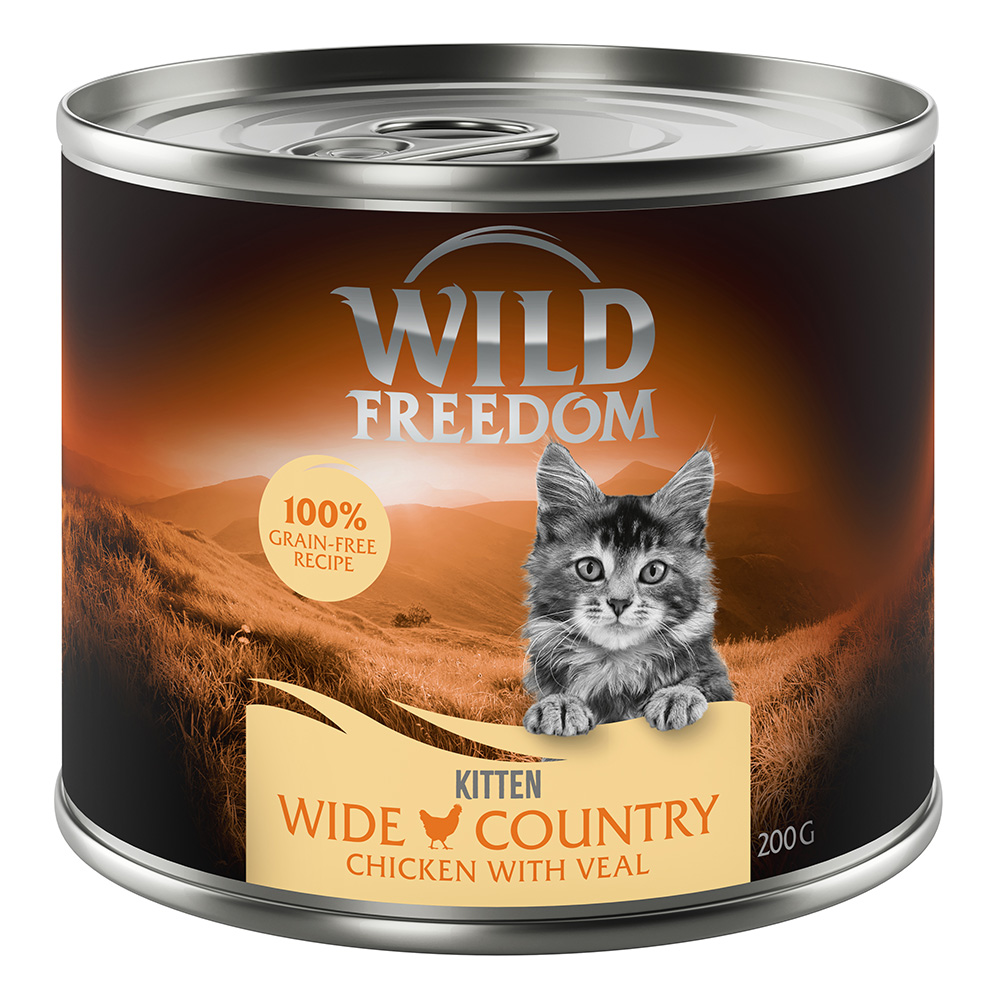 Sparpaket Wild Freedom Kitten 12 x 200 g - Wide Country - Kalb & Huhn von Wild Freedom