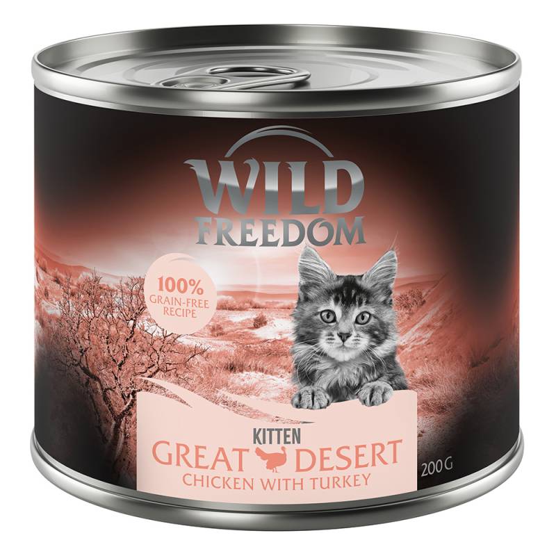 Sparpaket Wild Freedom Kitten 12 x 200 g - Great Desert - Truthahn & Huhn von Wild Freedom