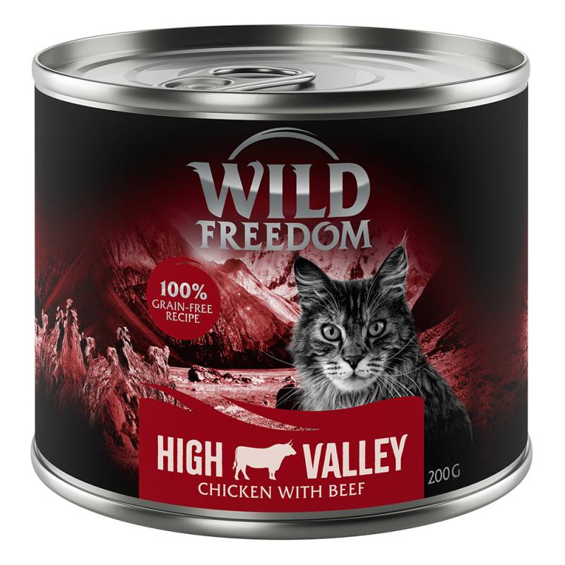 Wild Freedom Adult 6 x 200 g - getreidefreie Rezeptur - High Valley (Farmlands): Rind & Huhn von Wild Freedom