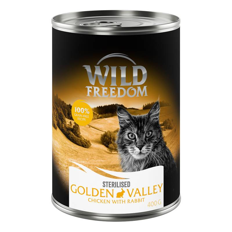 Wild Freedom Adult Sterilised 12 x 400 g - getreidefreie Rezeptur - Golden Valley Sterilised - Kaninchen & Huhn von Wild Freedom