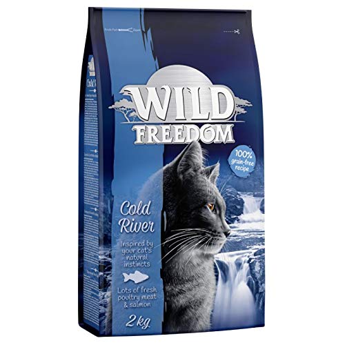 Wild Freedom Cold River ausgewogenes und vollgetreidefreies Trockenfutter für ausgewachsene Katzen mit Lachs und frischem Geflügelfleisch, 2 kg von Wild Freedom