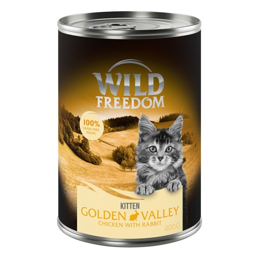 Wild Freedom Kitten 12 x 400 g - Golden Valley - Kaninchen & Huhn Wild Freedom Kitten 12 x 400 g - Golden Valley - Kaninchen & Huhn von Wild Freedom
