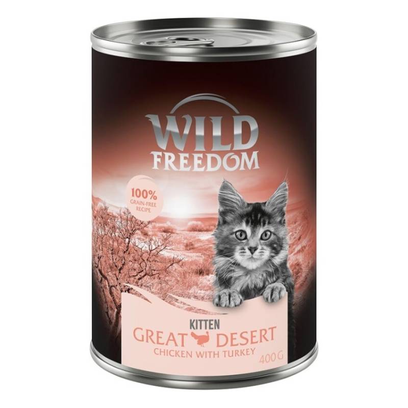 Wild Freedom Kitten 12 x 400 g - Great Desert - Truthahn & Huhn Wild Freedom Kitten 12 x 400 g - Great Desert - Truthahn & Huhn von Wild Freedom