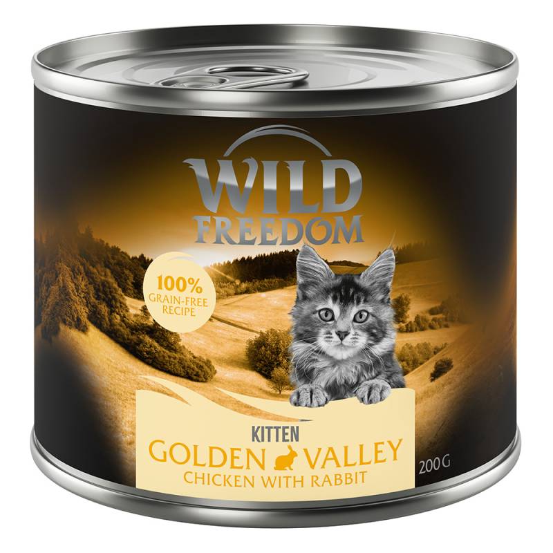 Wild Freedom Kitten 6 x 200 g - Golden Valley - Kaninchen & Huhn Wild Freedom Kitten 6 x 200 g - Golden Valley - Kaninchen & Huhn von Wild Freedom