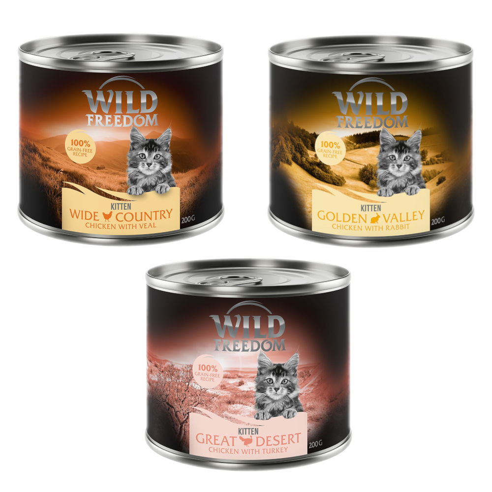 Wild Freedom Kitten 6 x 200 g - Mixpaket (3 Sorten) von Wild Freedom