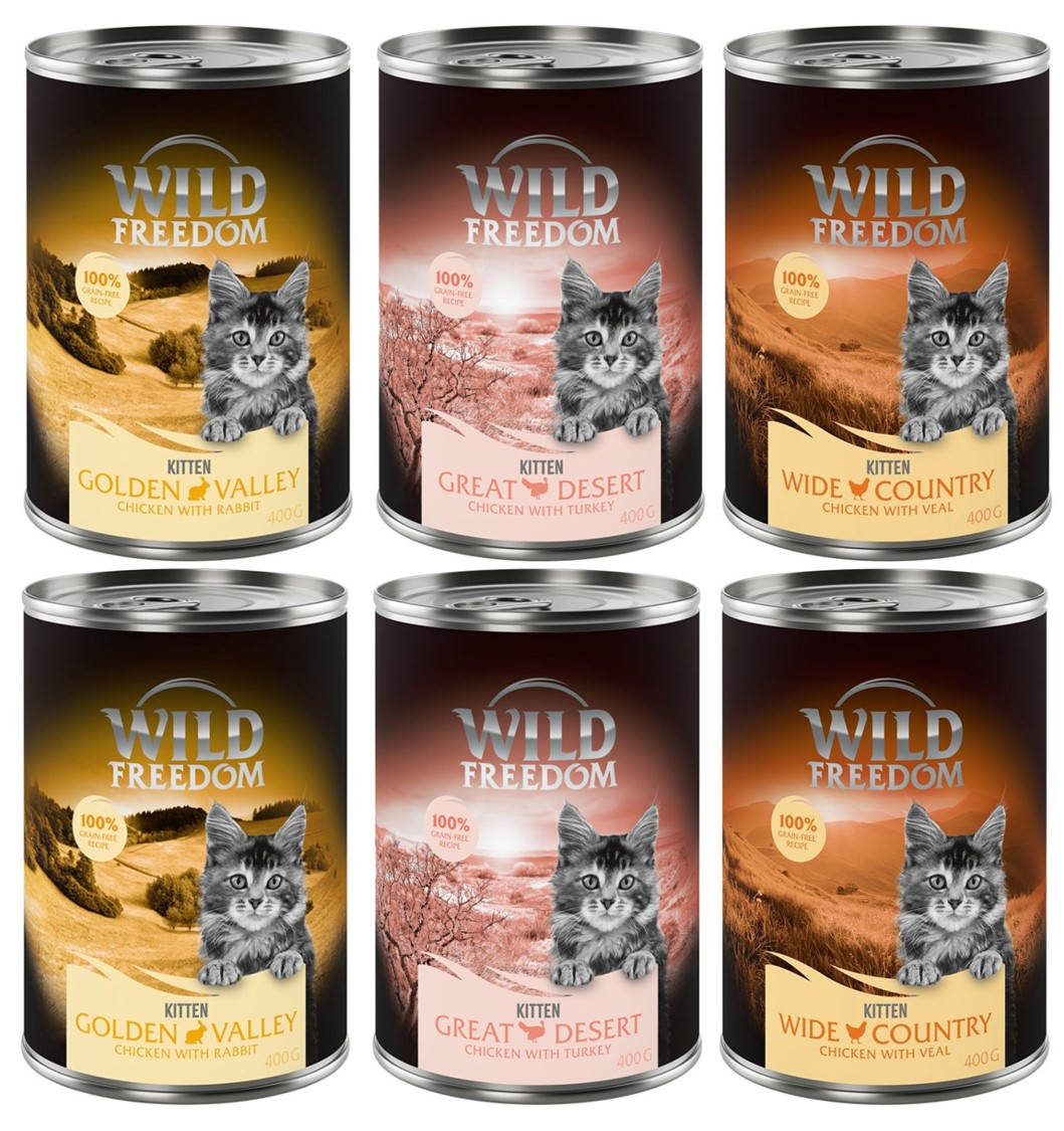 Wild Freedom Kitten 6 x 400 g Mixpaket (Great Desert, Wide Country, Golden Valley) von Wild Freedom