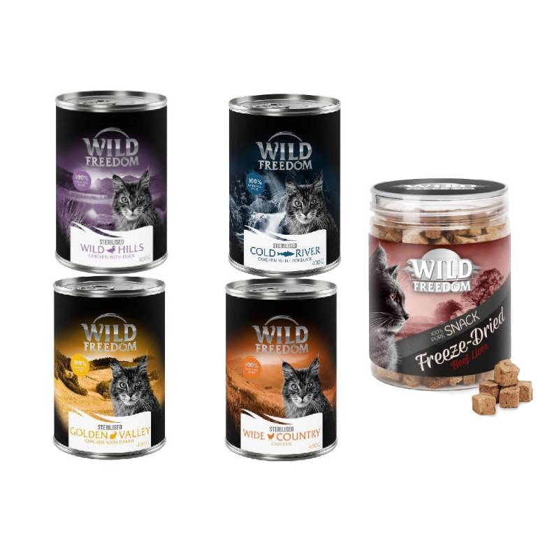 Wild Freedom Kombi-Paket: 24 x 400 g Adult Nassfutter + 3 x 45 g RAW - Wide Country - Huhn pur + Hühnerherzen Wild Freedom Kombi-Paket: 24 x 400 g Adult Nassfutter + 3 x 45 g RAW - Wide Country - Huhn pur + Hühnerherzen von Wild Freedom