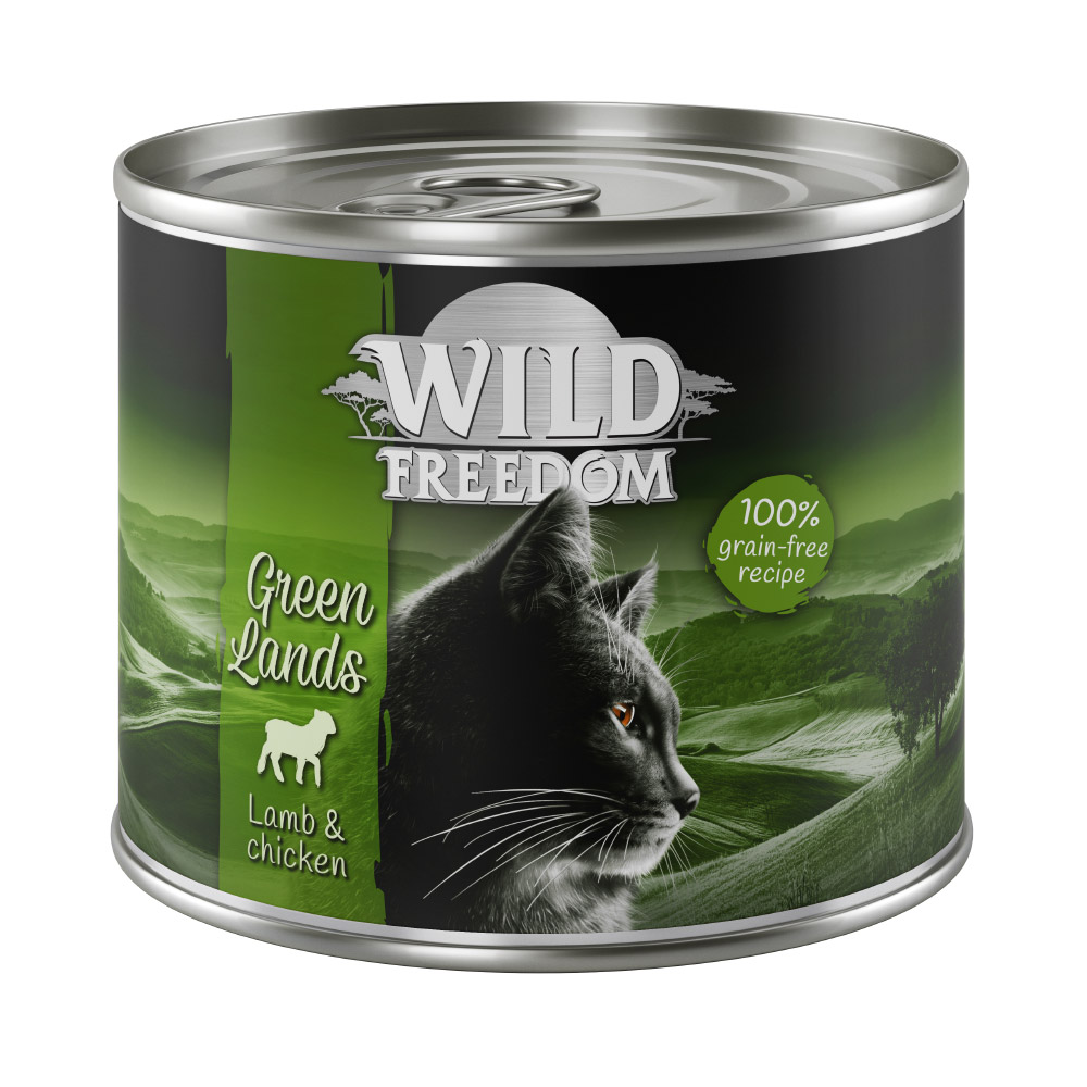 Wild Freedom Probierpaket: 400 g Trockenfutter + 6 x 200  /  70 g Nassfutter - Adult Green Lands Lamm + gemischtes Paket 6 x 200 g von Wild Freedom