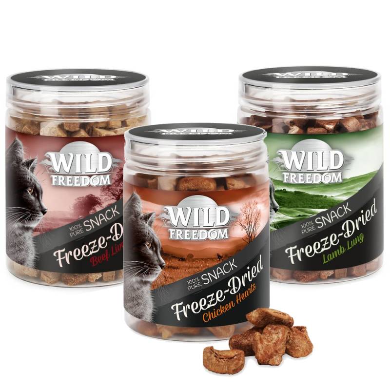 Wild Freedom RAW - gefriergetrocknete Snacks - Mix: 1x Hühnerherzen, 1x Rinderleber, 1x Lammlunge von Wild Freedom