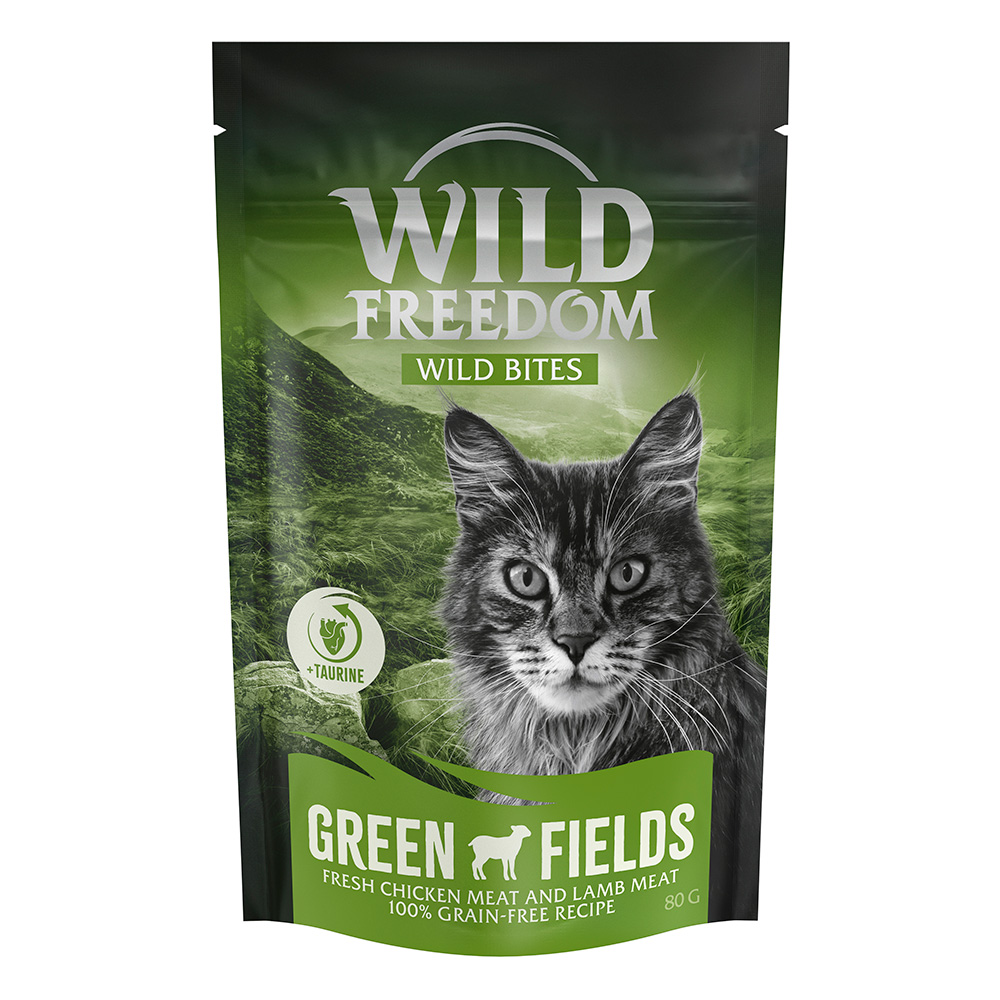 Wild Freedom Snack - Wild Bites (getreidefreie Rezeptur) - Green Fields - Huhn & Lamm 3 x 80 g von Wild Freedom