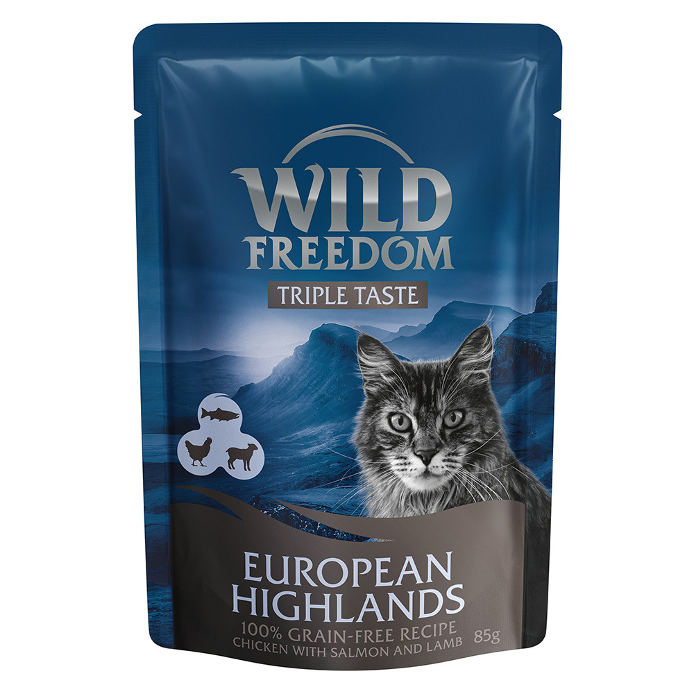 Wild Freedom Triple Taste Pouches 8 x 85 g - European Highlands - Huhn mit Lachs & Lamm Wild Freedom Triple Taste Pouches 8 x 85 g - European Highlands - Huhn mit Lachs & Lamm von Wild Freedom