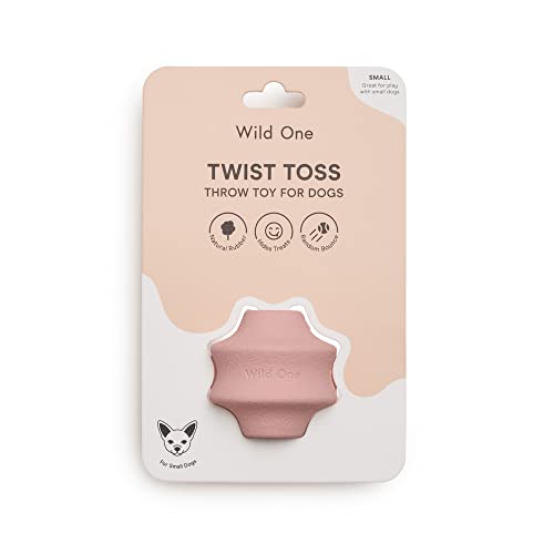 Wild One Small Twist Toss Hundespielzeug 100% Naturkautschuk, Spaß zu kauen, langlebig für alle Rassen, Apportierspielzeug, Leckerli-Dosierung Rosa von Wild One