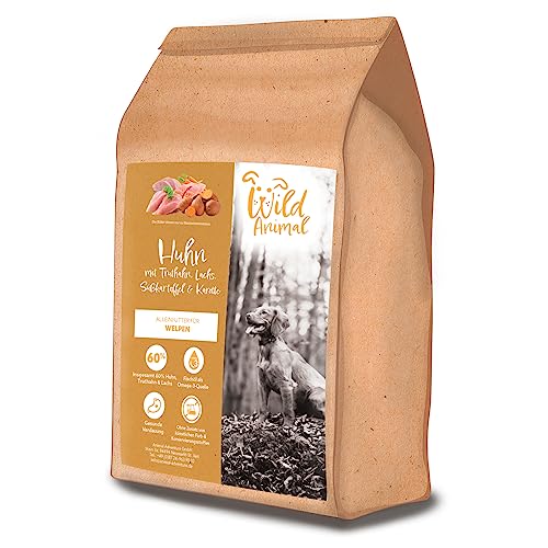 Wild Animal Whelp - Premium Hundefutter - Huhn mit Truthahn, Lachs, Süßkartoffel & Karotte, Trockenfutter, getreidefrei,1er Pack (1 x 2kg) von WildAnimal