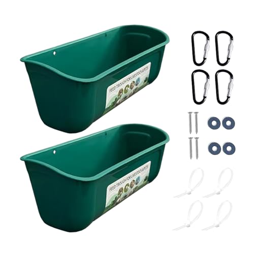 Chicken Feeder Waterer Set – 2PCS Poultry Troughs with Clips, Heavy Duty Fence Feeder for Livestock, Sheep, Goats, Ducks, Turkeys, Farm Feeding Solutions, Large Capacity Poultry Food and Water Contain von WildHarmony