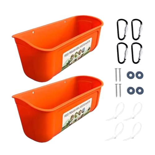 Chicken Feeder Waterer Set – 2PCS Poultry Troughs with Clips, Heavy Duty Fence Feeder for Livestock, Sheep, Goats, Ducks, Turkeys, Farm Feeding Solutions, Large Capacity Poultry Food and Water Contain von WildHarmony