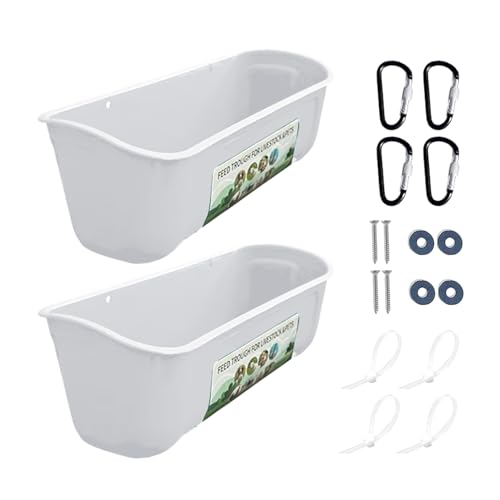 Chicken Feeder Waterer Set – 2PCS Poultry Troughs with Clips, Heavy Duty Fence Feeder for Livestock, Sheep, Goats, Ducks, Turkeys, Farm Feeding Solutions, Large Capacity Poultry Food and Water Contain von WildHarmony