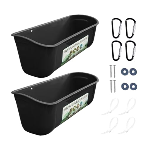 Chicken Feeder Waterer Set – 2PCS Poultry Troughs with Clips, Heavy Duty Fence Feeder for Livestock, Sheep, Goats, Ducks, Turkeys, Farm Feeding Solutions, Large Capacity Poultry Food and Water Contain von WildHarmony
