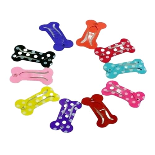 Dog Bone Shape Hair Clips - Non-Slip Metal Barrettes for Pets, 10pcs Hair Accessories for Dogs, Cats, Cosplay, and Themed Parties - Adorable and Practical Hair Clips for Pet Grooming and Styling von WildHarmony