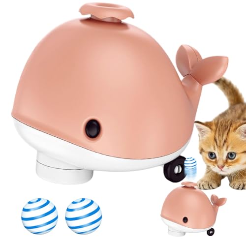 Walspielzeug schwebender Ball, elektrische schwimmende Ballkatze Spielzeug - Netter Wal -Levitationsball - Haustierbedarf, Kühllüfter, Flexible und Musikfunktion, Blowing -Spiele für von WildHarmony