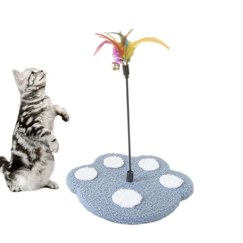 WildHarmony Feather Cat Toy - Cute Cat Teaser Wand with Paw Print Base and Bell, Feather Toys | Funny Cat Teaser Toy, Stable Feather Wand Cat Toy for Having Fun Exercise Playing WildHarmony Feather Cat Toy - Cute Cat Teaser Wand with Paw Print Base and Bell, Feather Toys | Funny Cat Teaser Toy, Stable Feather Wand Cat Toy for Having Fun Exercise Playing von WildHarmony