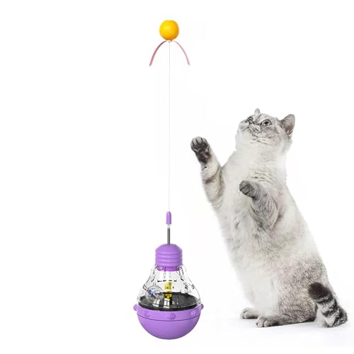WildHarmony Katzenleckerli-Spenderballspielzeug,Katzenfutterspenderspielzeug,Kätzchen-Futterspielzeug mit Teaser-Zauberstab und LED-Licht | Katzen-Puzzle-Futterspender, Kätzchen-Anreicherungsspielzeug WildHarmony Katzenleckerli-Spenderballspielzeug,Katzenfutterspenderspielzeug,Kätzchen-Futterspielzeug mit Teaser-Zauberstab und LED-Licht | Katzen-Puzzle-Futterspender, Kätzchen-Anreicherungsspielzeug von WildHarmony