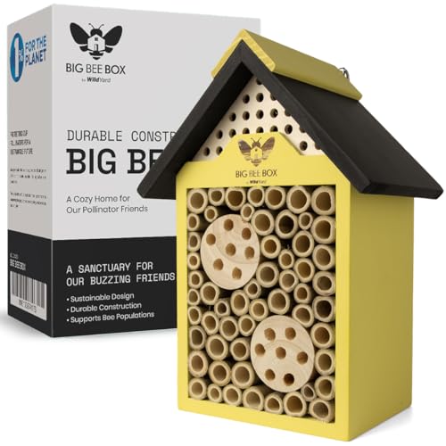WildYard Big Bee Box - Bienenhaus aus Holz für Draußen, Natürliches Handgefertigtes Holz Insektenhaus Hotel für Biene, Schmetterling, Marienkäfer WildYard Big Bee Box - Bienenhaus aus Holz für Draußen, Natürliches Handgefertigtes Holz Insektenhaus Hotel für Biene, Schmetterling, Marienkäfer von WildYard