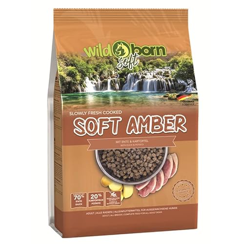 Wildborn Hundefutter getreidefrei Soft Amber 4 kg | Sensitives Soft Hundefutter mit 70% frischem Entenfleisch von Wildborn