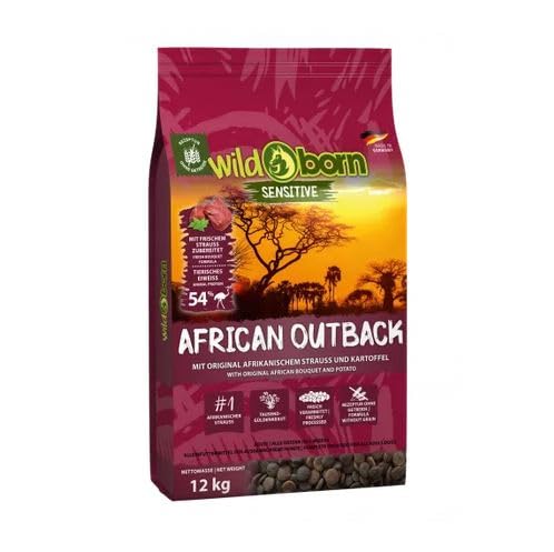 Wildborn African Outback 12 kg | Hundefutter getreidefrei für Erwachsene Hunde mit Straussenfleisch | Hund Hundefutter getreidefrei | Made in Germany von Wildborn