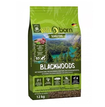 Wildborn Blackwoods 12 kg | getreidefreies Hundefutter mit frischem Wild (Kaninchen, Wildschwein, Rentier) und Süßkartoffel von Wildborn