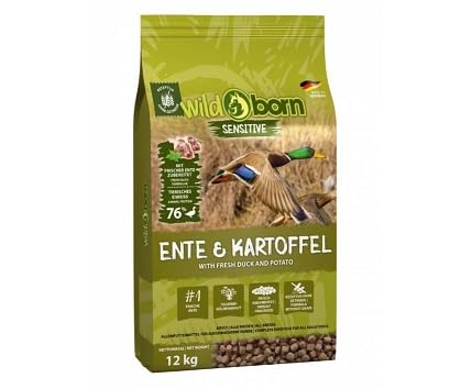 Wildborn Ente & Kartoffel Adult 1 x 12 kg | Hunde-Trockenfutter für Erwachsene Hunde mit frischem Entenfleisch | 76% tierisches Protein von Wildborn