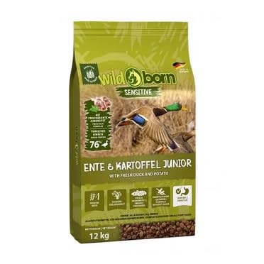 Wildborn Ente & Kartoffel Junior 1 x 12 kg | Hundefutter für Welpen und Junghunde mit viel Entenfleisch | Getretreidefreie Rezeptur von Wildborn