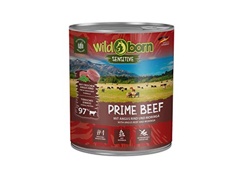 Wildborn Hundefutter Dose Prime Beef 800g (Menge: 6 je Bestelleinheit) mit echtem Angus Rindfleisch von Wildborn