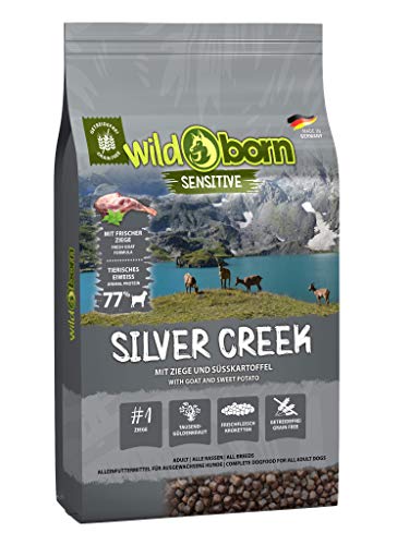 Wildborn Silver Creek getreidefreies Hundefutter mit Ziegenfleisch & Süßkartoffel | sensitives Futter für Hunde ohne Zusatzstoffe Made in Germany von Wildborn