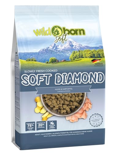 Wildborn Soft Diamond 4 kg Hunde-Trockenfutter | 75% frisches Huhn | Schonend gegart ohne Extrusion | Getreidefrei mit Kartoffel | Limitierte hochwertige Rohstoffe | Für alle Lebensphasen geeignet von Wildborn