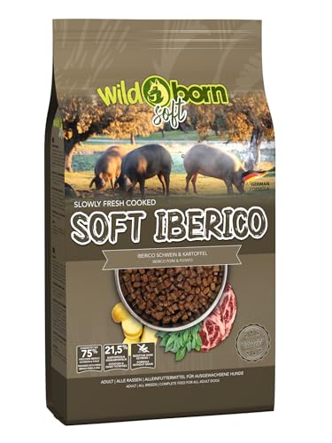 Wildborn Soft IBERICO 12 kg getreidefreies Hundefutter mit 75% frischem Iberico Fleisch | Halbfeuchtes Trockenfutter für Hunde | getreidefreie Rezeptur aus Deutschland von Wildborn