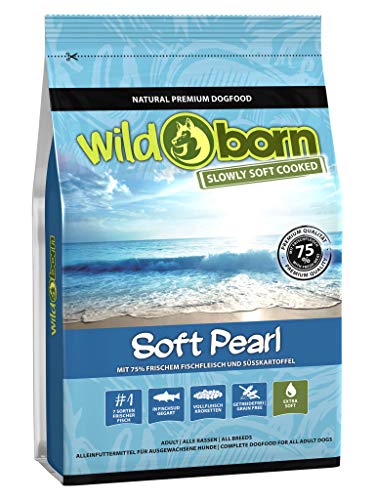 Wildborn Soft Pearl 1,5 kg getreidefreies Hundefutter mit 75% frischem Fischfleisch | Halbfeuchtes Trockenfutter für Hunde | getreidefreie Rezeptur aus Deutschland von Wildborn