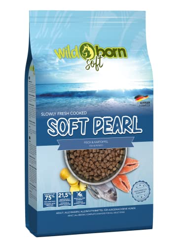 Wildborn Soft Pearl 12 kg getreidefreies Hundefutter mit 75% frischem Fischfleisch | Halbfeuchtes Trockenfutter für Hunde | getreidefreie Rezeptur aus Deutschland von Wildborn
